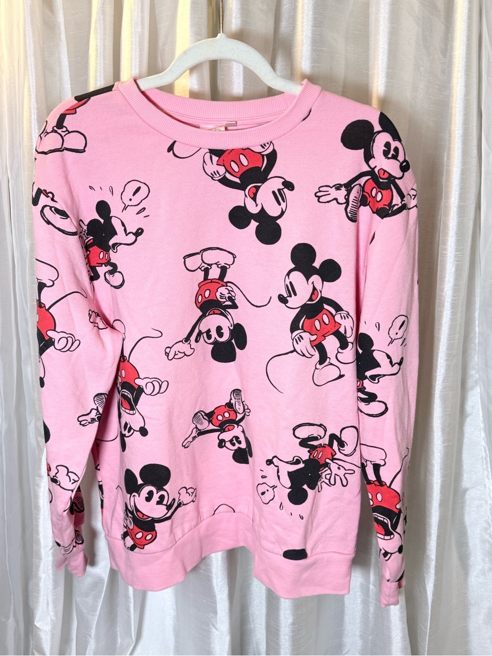 Disney 100 Pink Mickey Mouse Allover Print Sweater